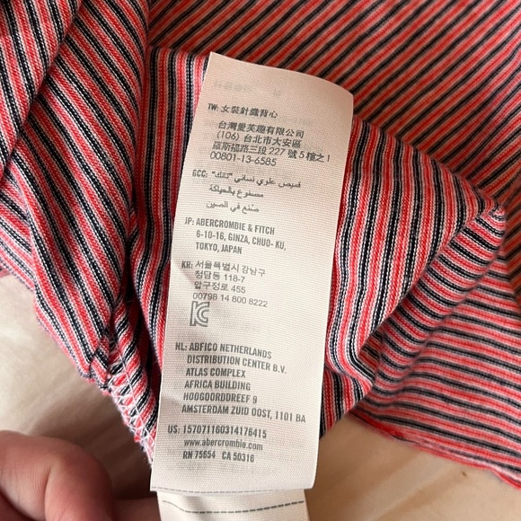 Abercrombie & Fitch Retro Varsity Striped Tank Top XS - Picture 10 of 12